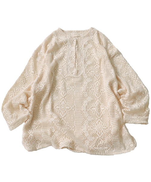 antiqua(アンティカ)の「メッシュレーストップス(シャツ/ブラウス・レディース・ブラック/ナチュラル・ONESIZE)」の18枚目の写真