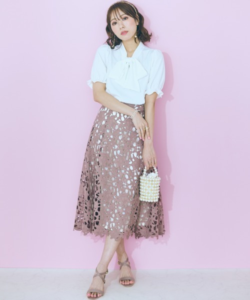 marun（マルン）の「＜大きいサイズ＞ レーススカート marun（スカート・レディース・モカ/ピンク・3L/4L/5L/L/LL）」の13枚目の写真