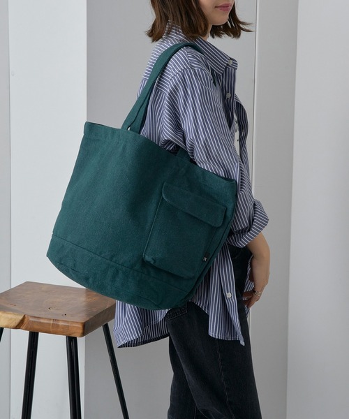 ROOTOTE（ルートート）の「【ROOTOTE】SN.ミディアム.リサイクルコットン-D トートバッグ 1018（トートバッグ・レディース・ブラック/グレー/カーキ/アイボリー/ラベンダー/グリーン/イエロー/ライトパープル/レッド/グリーン系1・FREE）」の6枚目の写真