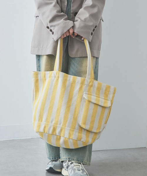 ROOTOTE(ルートート)の「【ROOTOTE】SN.ミディアム.リサイクルコットン-D トートバッグ 1018(トートバッグ・レディース・ブラック/グレー/カーキ/アイボリー/ラベンダー/グリーン/イエロー/ライトパープル/レッド/グリーン系1/オレンジ/ライトイエロー/ブルー/ブラック系1/ライトグリーン・FREE)」の13枚目の写真