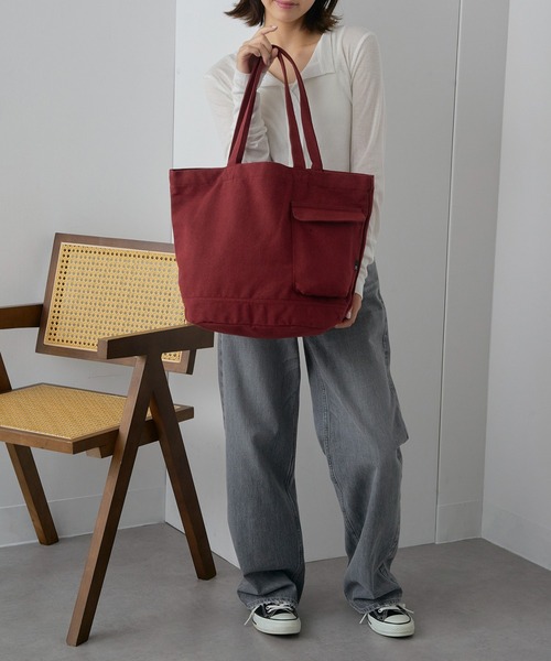 ROOTOTE（ルートート）の「【ROOTOTE】SN.ミディアム.リサイクルコットン-D トートバッグ 1018（トートバッグ・レディース・ブラック/グレー/カーキ/アイボリー/ラベンダー/グリーン/イエロー/ライトパープル/レッド/グリーン系1・FREE）」の17枚目の写真