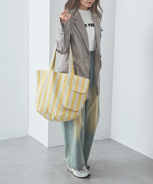 ROOTOTE（ルートート）の「【ROOTOTE】SN.ミディアム.リサイクルコットン-D トートバッグ 1018（トートバッグ・レディース・ブラック/グレー/カーキ/アイボリー/ラベンダー/グリーン/イエロー/ライトパープル/レッド/グリーン系1・FREE）」の11枚目の写真