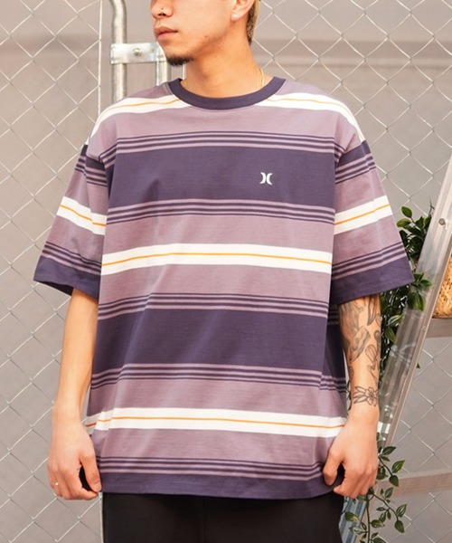 Hurley （ハーレー）の「Hurley/ハーレー 半袖Tee ルーズシルエット パネルボーダー MSS2411019（Tシャツ/カットソー・メンズ・グリーン系その他/ブラウン系その他/グレー系その他・M/L）」の2枚目の写真