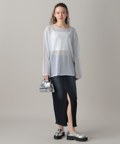FOREVER 21（フォーエバー トゥエンティーワン）の「【2024SS】デニムロングスカート（デニムスカート・レディース・ブルー/ブラック・MEDIUM/SMALL）」の7枚目の写真