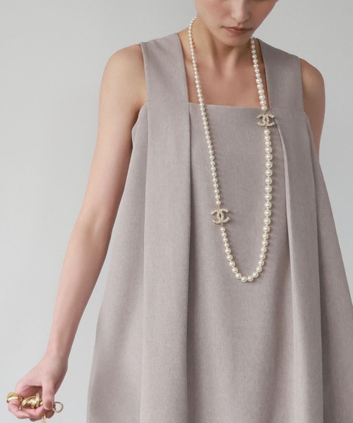 ELFRANK（エルフランク）の「コクーンロングジャンパースカート（ジャンパースカート・レディース・ベージュ/ブラック・FREE）」の16枚目の写真