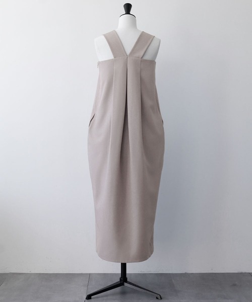 ELFRANK（エルフランク）の「コクーンロングジャンパースカート（ジャンパースカート・レディース・ベージュ/ブラック・FREE）」の22枚目の写真