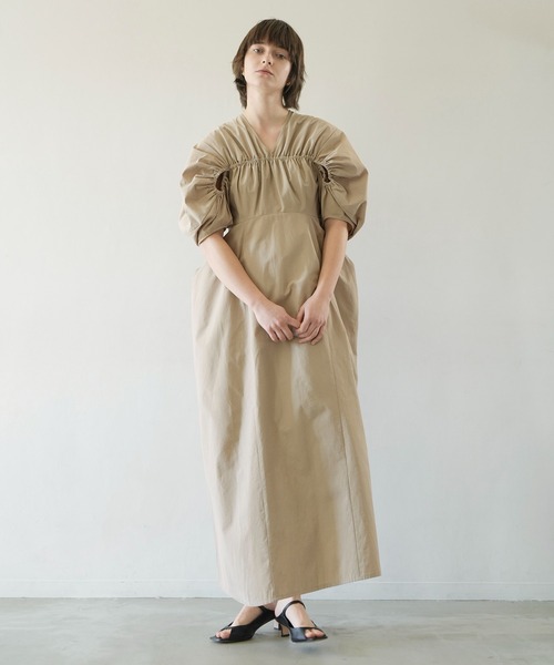 【値下げ】新品未使用タグ付き　CLANE クラネ　バックシャンギャザーワンピース CLANE - バックシフォンギャザーワンピース - BACK SCHOEN