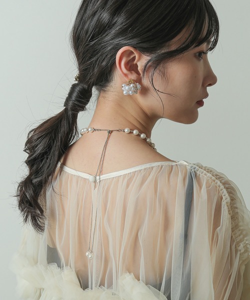 Kana(カナ)の「パール メタルボール Y字 ネックレス パーティー 結婚式 お呼ばれ オケージョン デイリー(ネックレス・レディース・ゴールド/シルバー・フリー)」の4枚目の写真