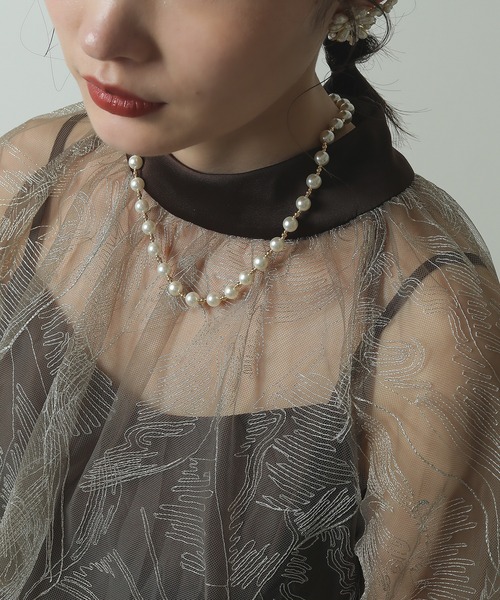 Kana(カナ)の「パール メタルボール Y字 ネックレス パーティー 結婚式 お呼ばれ オケージョン デイリー(ネックレス・レディース・ゴールド/シルバー・フリー)」の5枚目の写真