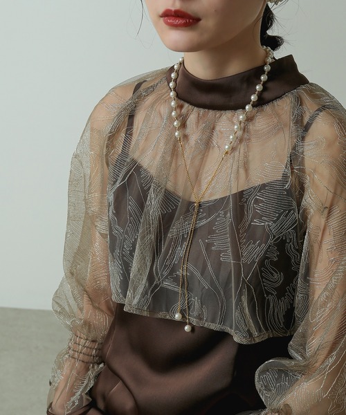 Kana(カナ)の「パール メタルボール Y字 ネックレス パーティー 結婚式 お呼ばれ オケージョン デイリー(ネックレス・レディース・ゴールド/シルバー・フリー)」の6枚目の写真