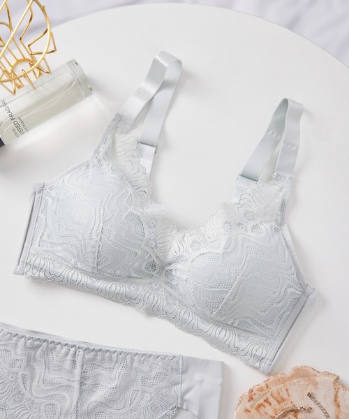 下着・アンダーウェア PHERE Matar lace bra フルカップブラジャー(アンダー大きめさんのブラ)(ノンワイヤー