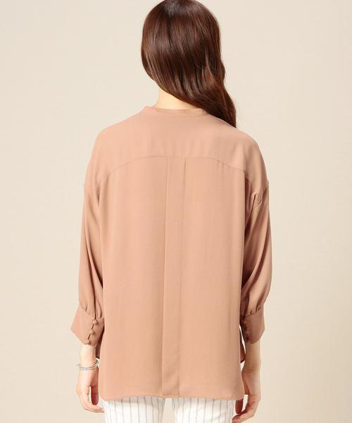 BEAUTY&YOUTH UNITED ARROWS（ビューティーアンドユースユナイテッドアローズ）の「BY ジョーゼットレースアップブラウス◆（シャツ/ブラウス・レディース・オフホワイト/ブラウン/ネイビー・フリー）」の4枚目の写真