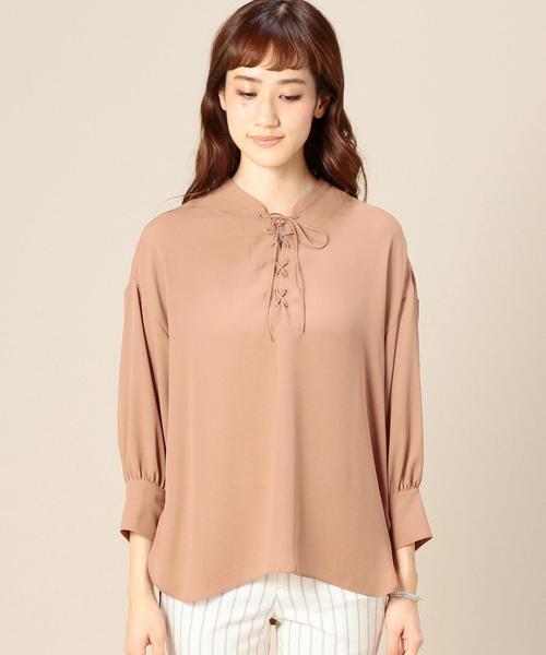 BEAUTY&YOUTH UNITED ARROWS（ビューティーアンドユースユナイテッドアローズ）の「BY ジョーゼットレースアップブラウス◆（シャツ/ブラウス・レディース・オフホワイト/ブラウン/ネイビー・フリー）」の5枚目の写真