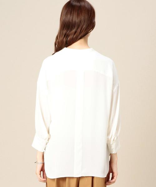 BEAUTY&YOUTH UNITED ARROWS（ビューティーアンドユースユナイテッドアローズ）の「BY ジョーゼットレースアップブラウス◆（シャツ/ブラウス・レディース・オフホワイト/ブラウン/ネイビー・フリー）」の11枚目の写真