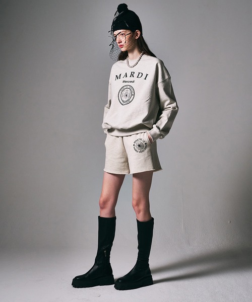 【Mardi Mercredi】スウェットショーツ マルシェエンブレム SWEAT SHORTS MARCHE EMBLEM（スウェットパンツ）｜Mardi