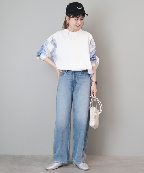AMERICAN HOLIC(アメリカンホリック)の「ワッフル異素材プルオーバー(Tシャツ/カットソー・レディース・ストライプ/オフホワイト・L/M)」の6枚目の写真