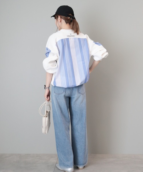 AMERICAN HOLIC(アメリカンホリック)の「ワッフル異素材プルオーバー(Tシャツ/カットソー・レディース・ストライプ/オフホワイト・L/M)」の8枚目の写真