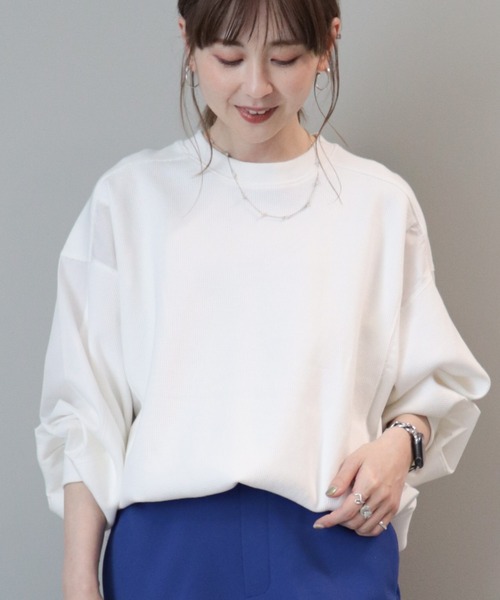 AMERICAN HOLIC(アメリカンホリック)の「ワッフル異素材プルオーバー(Tシャツ/カットソー・レディース・ストライプ/オフホワイト・L/M)」の9枚目の写真