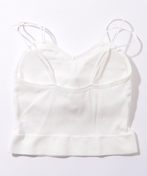 Lace Ladies(レースレディース)の「ダブルストラップ リブ ハートネック コンパクト ハーフトップ(キャミソール・レディース・ブラック/モカ/ミント/ホワイト・FREE)」の7枚目の写真