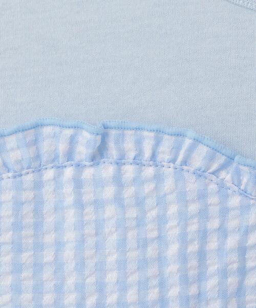 SHOO・LA・RUE(シューラルー)の「◆【110-140cm】異素材ドッキングTシャツ(Tシャツ/カットソー・キッズ・サックスブルー/ブラック/パープル/グリーン系・13/14/12/11)」の10枚目の写真
