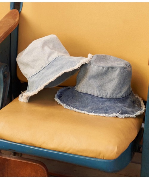 anap mimpi（アナップミンピ）の「リバーシブル デニム フリンジ バケットハット（ハット・レディース・ライトブルー/ブルー・FREE）」の10枚目の写真