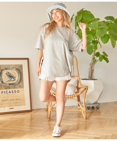 anap mimpi（アナップミンピ）の「リバーシブル デニム フリンジ バケットハット（ハット・レディース・ライトブルー/ブルー・FREE）」の6枚目の写真