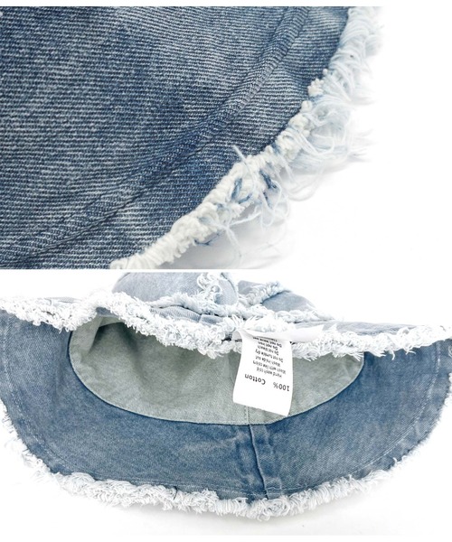 anap mimpi（アナップミンピ）の「リバーシブル デニム フリンジ バケットハット（ハット・レディース・ライトブルー/ブルー・FREE）」の16枚目の写真