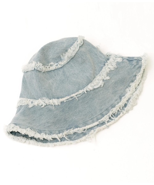 anap mimpi（アナップミンピ）の「リバーシブル デニム フリンジ バケットハット（ハット・レディース・ライトブルー/ブルー・FREE）」の15枚目の写真