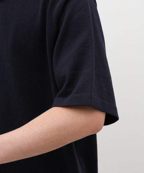 Yonetomi(ヨネトミ)の「米富繊維 / Yonetomi LIGHT WAVE COTTON ニットポロ(ポロシャツ・メンズ・ネイビー/チャコールグレー・4/3)」の3枚目の写真