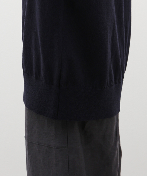 Yonetomi(ヨネトミ)の「米富繊維 / Yonetomi LIGHT WAVE COTTON ニットポロ(ポロシャツ・メンズ・ネイビー/チャコールグレー・4/3)」の15枚目の写真