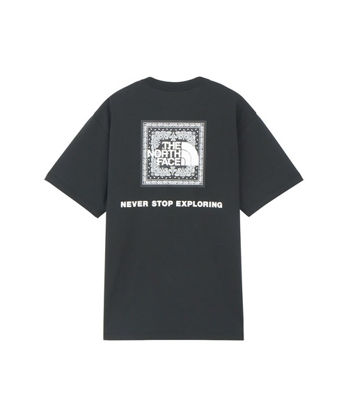THE NORTH FACE（ザノースフェイス）の「THE NORTH FACE S/S BANDANA SQUARE LOGO TEE（ザ・ノース・フェイス ショートスリーブバンダナスクエアロゴティー）（Tシャツ/カットソー・メンズ・ブラック/ミックスグレー/ブルー系/ホワイト・SMALL/MEDIUM/LARGE/X-LARGE）」の3枚目の写真
