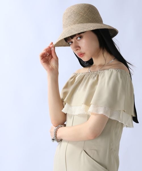 JEANASIS（ジーナシス）の「リボンツキキャペリンHAT/106954（ハット・レディース・ベージュ・FREE）」の5枚目の写真