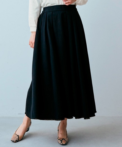 ＩＥＤＩＴ チノ素材でこなれ感 ウエストタック華やかフレアースカート（スカート）｜IEDIT（イディット）