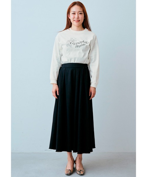 ＩＥＤＩＴ チノ素材でこなれ感 ウエストタック華やかフレアースカート（スカート）｜IEDIT（イディット）