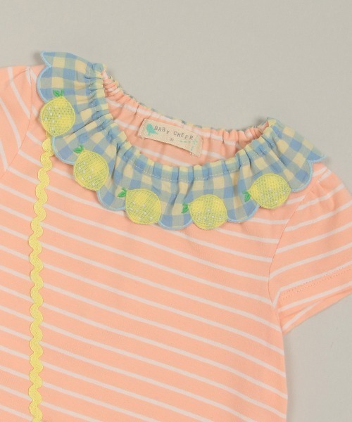 baby cheer（ベイビーチアー）の「シトラスポシェットTシャツ（Tシャツ/カットソー・キッズ・オフホワイト/サーモンピンク・80ｃｍ/90cm/100cm/110cm/120cm）」の8枚目の写真
