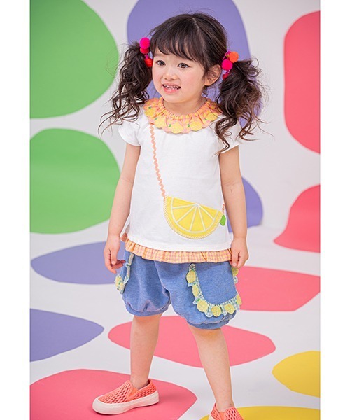 baby cheer（ベイビーチアー）の「シトラスポシェットTシャツ（Tシャツ/カットソー・キッズ・オフホワイト/サーモンピンク・80ｃｍ/90cm/100cm/110cm/120cm）」の12枚目の写真