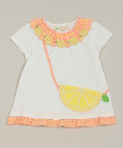 baby cheer（ベイビーチアー）の「シトラスポシェットTシャツ（Tシャツ/カットソー・キッズ・オフホワイト/サーモンピンク・80ｃｍ/90cm/100cm/110cm/120cm）」の14枚目の写真
