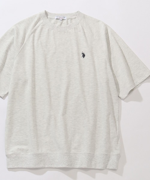 U.S. POLO ASSN.（ユーエスポロアッスン）の「【U.S. POLO ASSN./ユーエスポロアッスン】ワンポイント刺繍クルーショートスリーブTシャツ（Tシャツ/カットソー・メンズ・ネイビー/スミクロ/ブラック/オフホワイト/杢グレー・M/L/LL）」の4枚目の写真