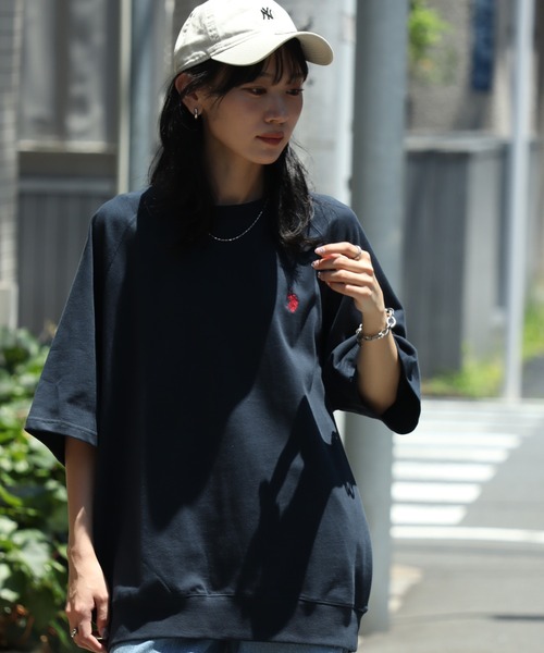 U.S. POLO ASSN.（ユーエスポロアッスン）の「【U.S. POLO ASSN./ユーエスポロアッスン】ワンポイント刺繍クルーショートスリーブTシャツ（Tシャツ/カットソー・メンズ・ネイビー/スミクロ/ブラック/オフホワイト/杢グレー・M/L/LL）」の5枚目の写真