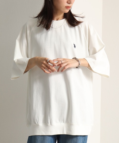 U.S. POLO ASSN.（ユーエスポロアッスン）の「【U.S. POLO ASSN./ユーエスポロアッスン】ワンポイント刺繍クルーショートスリーブTシャツ（Tシャツ/カットソー・メンズ・ネイビー/スミクロ/ブラック/オフホワイト/杢グレー・M/L/LL）」の17枚目の写真