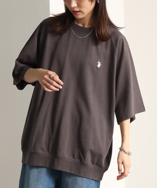 U.S. POLO ASSN.（ユーエスポロアッスン）の「【U.S. POLO ASSN./ユーエスポロアッスン】ワンポイント刺繍クルーショートスリーブTシャツ（Tシャツ/カットソー・メンズ・ネイビー/スミクロ/ブラック/オフホワイト/杢グレー・M/L/LL）」の20枚目の写真