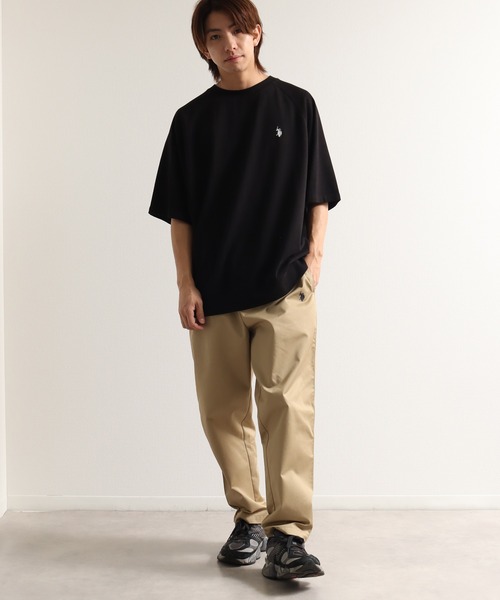 U.S. POLO ASSN.（ユーエスポロアッスン）の「【U.S. POLO ASSN./ユーエスポロアッスン】ワンポイント刺繍クルーショートスリーブTシャツ（Tシャツ/カットソー・メンズ・ネイビー/スミクロ/ブラック/オフホワイト/杢グレー・M/L/LL）」の16枚目の写真