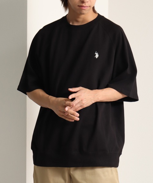 U.S. POLO ASSN.（ユーエスポロアッスン）の「【U.S. POLO ASSN./ユーエスポロアッスン】ワンポイント刺繍クルーショートスリーブTシャツ（Tシャツ/カットソー・メンズ・ネイビー/スミクロ/ブラック/オフホワイト/杢グレー・M/L/LL）」の12枚目の写真