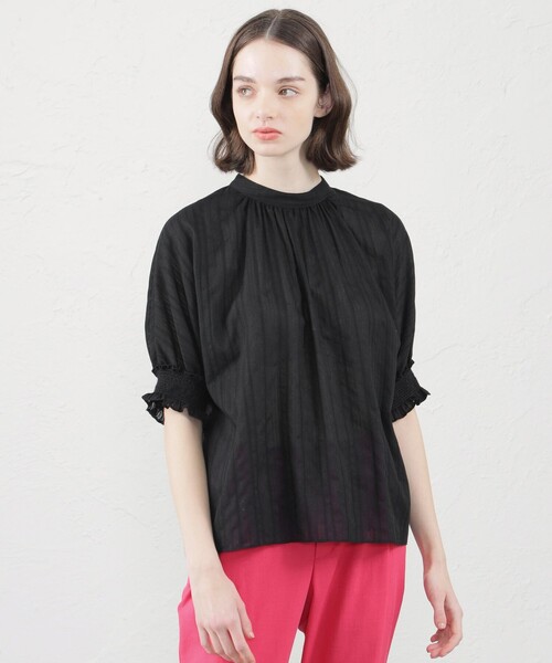 MACKINTOSH PHILOSOPHY（ﾏｯｷﾝﾄｯｼｭ ﾌｨﾛｿﾌｨｰ）の「シアーカラミブラウス（シャツ/ブラウス・レディース・ホワイト系その他/ブラック/ブルー・36/38）」の2枚目の写真