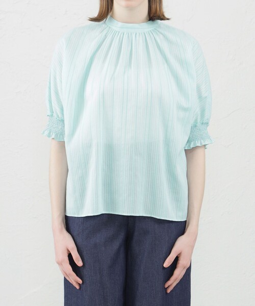 MACKINTOSH PHILOSOPHY（ﾏｯｷﾝﾄｯｼｭ ﾌｨﾛｿﾌｨｰ）の「シアーカラミブラウス（シャツ/ブラウス・レディース・ホワイト系その他/ブラック/ブルー・36/38）」の7枚目の写真