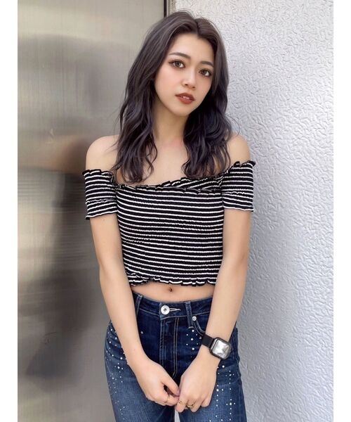 GYDA（ジェイダ）の「カシュクールシャーリングトップス（Tシャツ/カットソー・レディース・ブラック/その他1/その他2/レッド・FREE）」の4枚目の写真