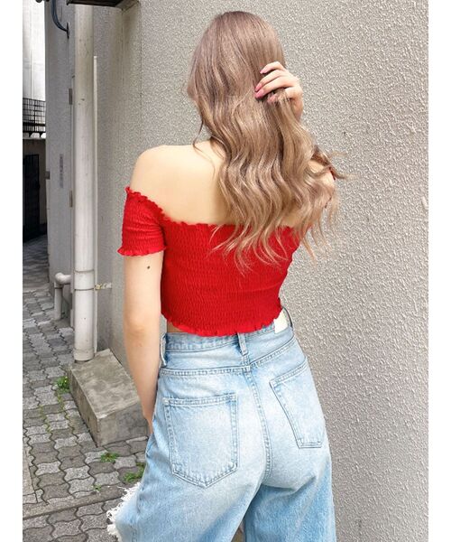 GYDA（ジェイダ）の「カシュクールシャーリングトップス（Tシャツ/カットソー・レディース・ブラック/その他1/その他2/レッド・FREE）」の11枚目の写真