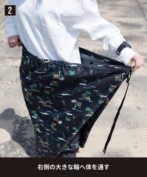 KiU（キウ）の「KiU/キウ ウォータープルーフロンジースカート K212（レインコート/ポンチョ・メンズ・ブラック/オリーブ/ベージュ/ブラック×ホワイト/レオパード・FREE）」の9枚目の写真