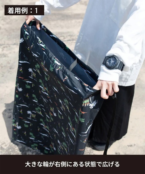 KiU（キウ）の「KiU/キウ ウォータープルーフロンジースカート K212（レインコート/ポンチョ・メンズ・ブラック/オリーブ/ベージュ/ブラック×ホワイト/レオパード・FREE）」の8枚目の写真