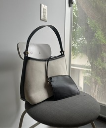 herringbone bicolor handbag / ヘリンボーンバイカラーハンドバッグ